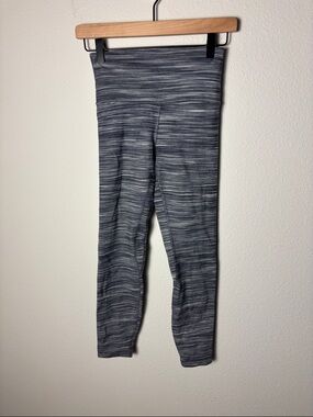 Lululemon Align Pant II 25" Mini Space Dye Herringbone Heathered Black White